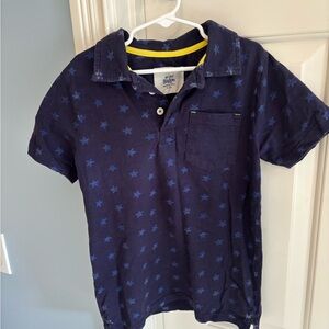 Boden Navy Star Pattern Polo Shirt